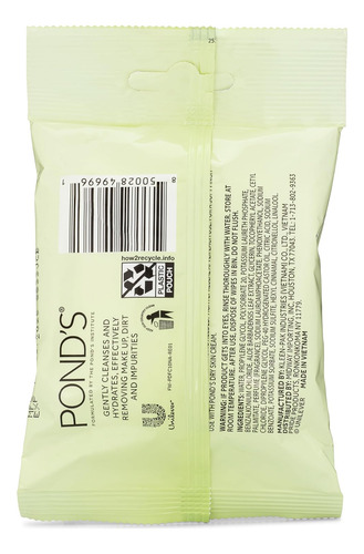 Toallitas Faciales Purify & Refresh De Pond's Con Aloe Ve...
