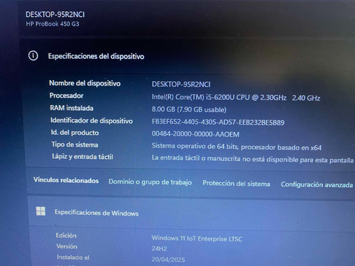 2 Laptop Hp Probook 450 G3 Intel Core I5 6100 8gb 256gb Ssd Plateado