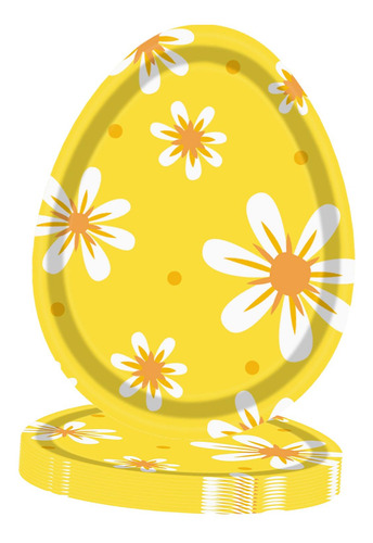 2 X 8 Piezas Platos De Pascua Vajilla Huevos Amarillos
