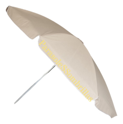 Parasol Sombrilla Lona Gruesa Acero Beige 2 Mts Diame Imperm