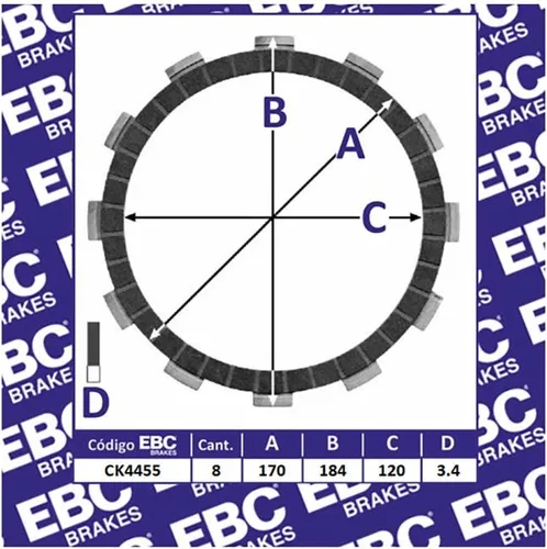 Discos Embrague Ebc Ck4455 Kawasaki Zg 1300 A1-a3 84-86