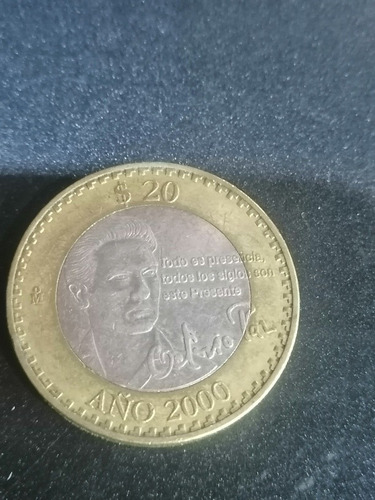 Moneda 20 Pesos Octavio Paz. 2000