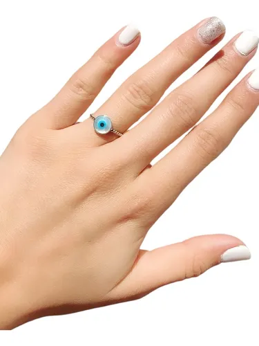 Anillo ojo turco plata sales