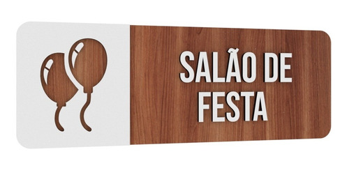 Placa Indicativa Salão De Festas Mdf Auto Relevo Eventos