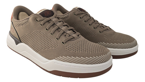 Tenis Hombre Urbano Vestir Casual Memory Foam Relaxed Fit Corliss Dorset Skechers 210793x Beige