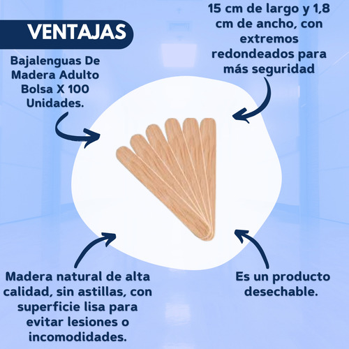 Bajalenguas De Madera Adulto Bolsa X 100 Unidades