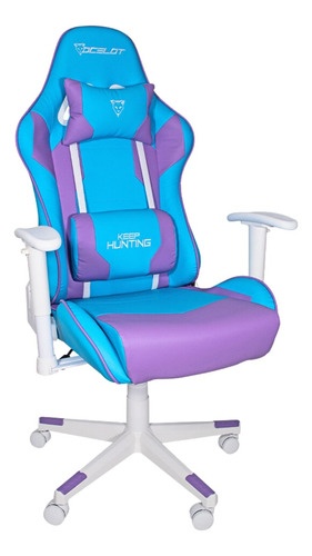 Silla Gamer Ocelot/color Azul Con Morado/descansa Brazos Aju