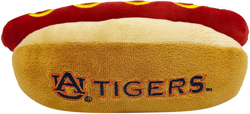 Ncaa Auburn Tigers Hot Dog Plush Dog Cat Squeak Toy - Cutes