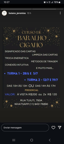 Curso Baralho Cigano