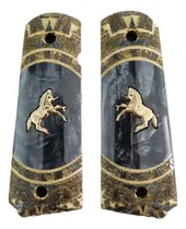 Comprar Cachas Nacaradas Grabado Y Caballito Chapeado Colt 1911 38