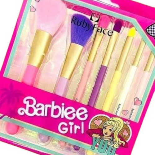 Set De Brochas Barbie Girl 7 Piezas Rubyface