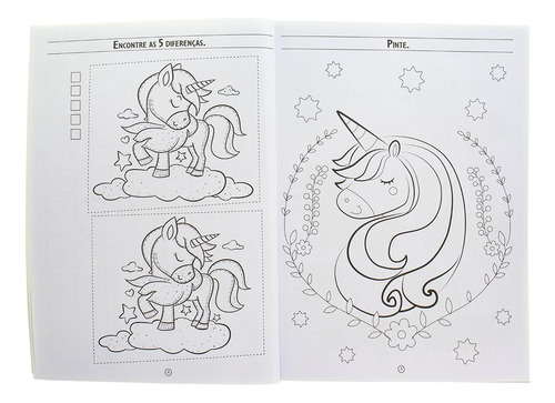 Livro Para Colorir E Atividades: Unicórnios, De Sterling Graphics Pvt.., Vol. 1. Editorial Brasileitura, Capa Mole, Edição 1 Em Português, 2023