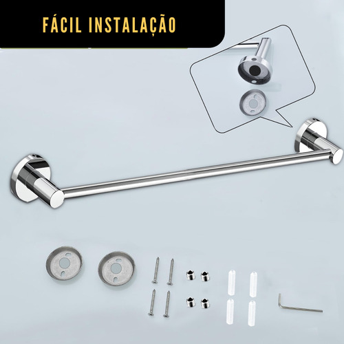 Suporte Para Toalha De Rosto E Mão De Aço Inox Cromado Brilhante Polido 28cm Barra Pequena Parede Banheiro Lavabo Porta Toalha De Rosto Toalheiro Pequeno