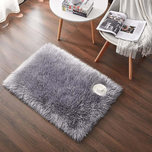 Alfombra De Dormitorio De Piel Sint Tica Lavable Y