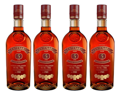 Pack De 4 Ron Royal Centenario 5 Años 750 Ml