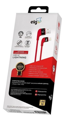 Imagem 3 de 6 de Cabo De Dados E Carga iPhone Lightning Conector 90 Graus Mfi