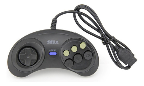 Control Genérico Compatible Con Sega Alámbrico Negro