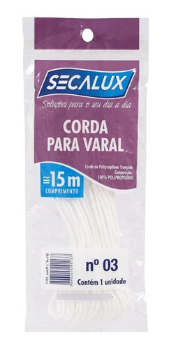 Corda Para Varal De Teto N°3 15 Metros Secalux