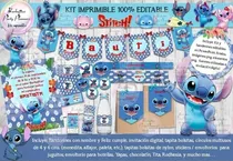 Comprar Kit Imprimible Candy Bar Stitch 100% Editable