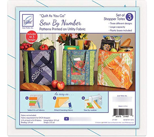 June Tailor Inc Quilt As You Go Shoppers Totes-3pk Qayg Sew/