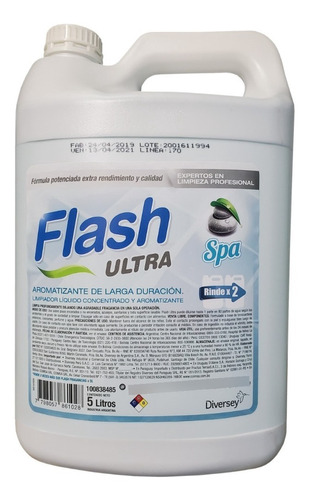 Limpiador Desodorante Flash Concentrado 2 En 1 X 5 Lts