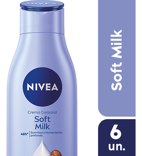 Crema Corporal Nivea Soft Milk 5en1 Piel Seca 250ml Pack X6