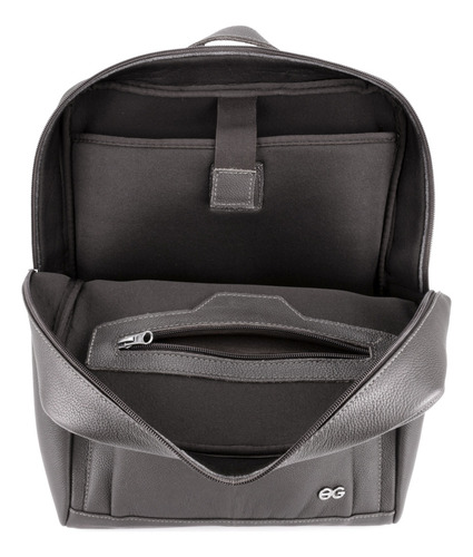 Mochila De Couro Legítimo Bolsa P/ Notebook Executiva Slim Cor Preto Desenho do tecido Lisa