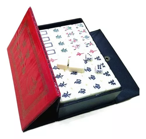 Mini portátil 144 conjunto de Mahjong Mah jong mesa de juego