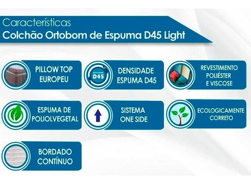 Colchão Ortobom D45 Light Saúde Casal 138
