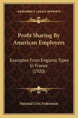 Libro Profit Sharing By American Employers: Examples From...