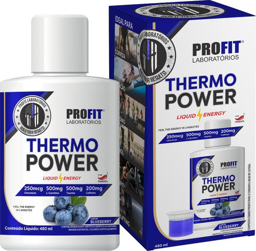 Thermo Power - Termogênico Líquido - Pote 480ml - Profit Labs Sabor BlueBerry