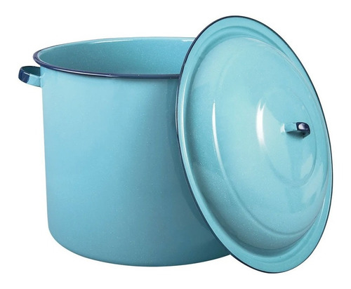 Olla Recta Con Orejas 42cm 47l Azul Turquesa 2 Pzs Cinsa