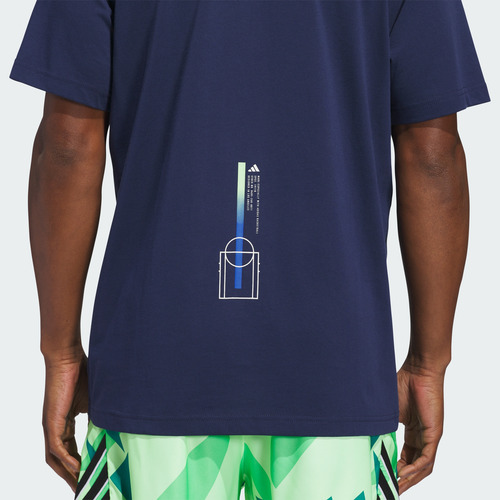 Playera adidas Basketball Made To Ball Hombre Azul Ji7115