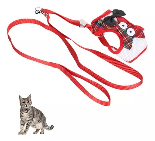 Arnés para gatos rojo ajustable, - Chaleco para gatos, Arnés para gatos con  Le