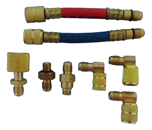 Conector Rapido P/carga Gas R-134 Kit 8 Componentes