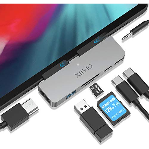 Usb C Hub For iPad Pro 2019 2018,xiivio 7 In 1 Usb Type C To