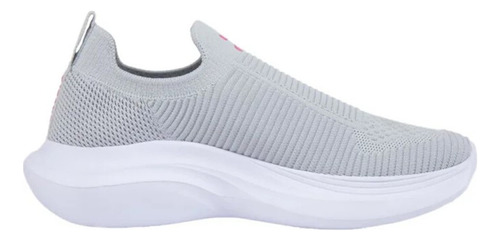 Tenis Dama Deportivo Slip On Charly 4001 Color Gris/ Fiusha