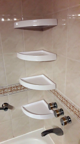 Esquinero Repisa X 4 Baño 37 X 26,5 X 4,5 C1 Blanco