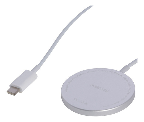 Carregador Sem Fio Indução Compatível C/ Magsafe Turbo 15w Cor Branco