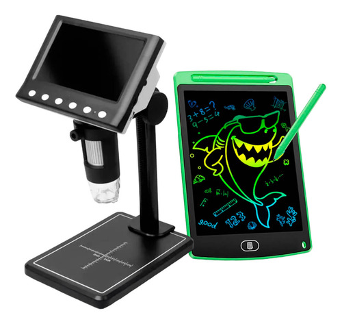Microscópio Digital Com Tela + Lousa Mágica Kit