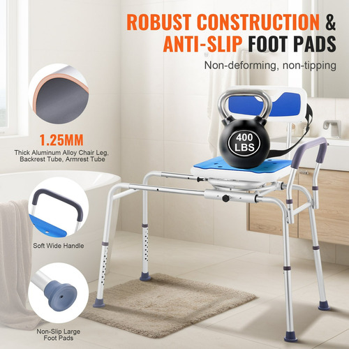 Silla Deslizante Bañera Ducha Asiento Giratorio 360 Grados