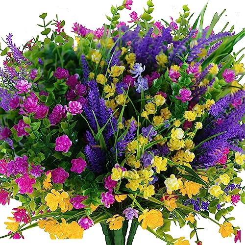 Artificial Fake Flowers, Uv Resistant Faux Flowers Arra...