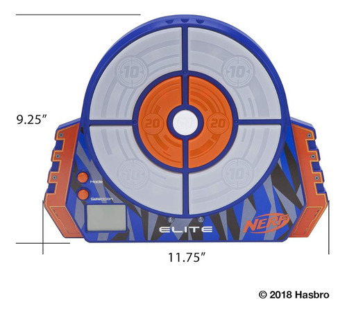 Objetivo digital Nerf Ner0156 Elite Strike Score para niños, color gris, objetivo digital de ataque y puntuación