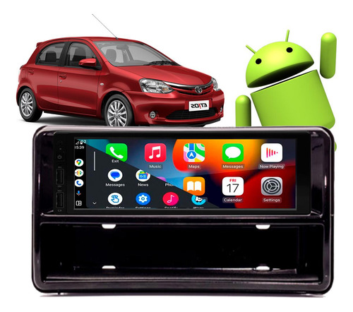 Kit Multimidia Android 1 Din Toyota Etios 13 15 17 18 19 20