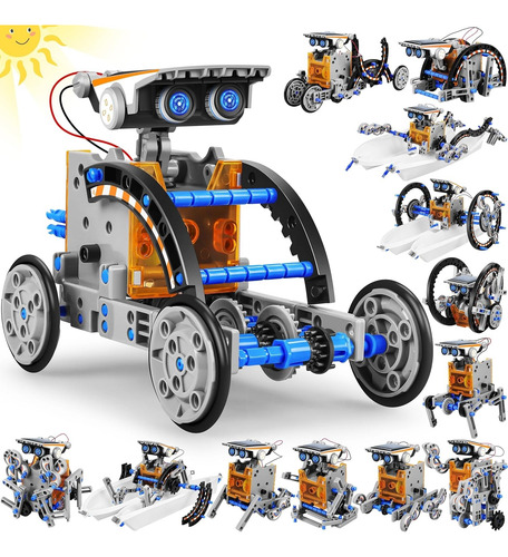 Kit De Construcción De Robot Stem Solar Didáctico 13 En 1