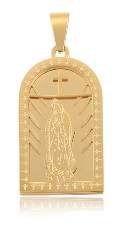 Medalla Virgen De Guadalupe Oro 24k Lam Cruz Regalo Calidad