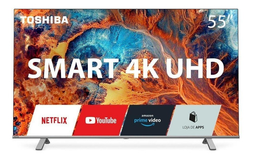 Imagem 1 de 6 de Smart Tv Toshiba Dled 4k 55  3 Hdmi, 2 Usb C/ Alexa 55c350kb