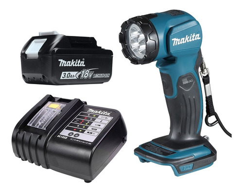 Lanterna 18v Led Dml815 + Bat 3ah + Carregador Bivolt Makita