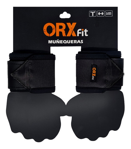 Par Muñequeras Deportivas Elásticas Orxfit Crossfit Negro