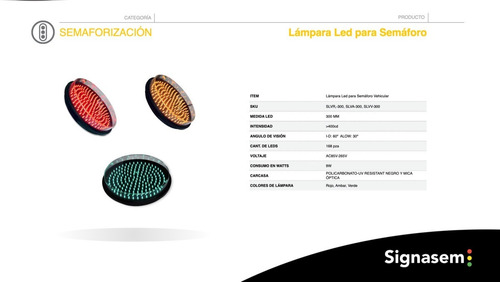 Imagen 3 de 4 de Lámpara Led Para Semaforo Tipo Vehicular Color Ámbar 30cm